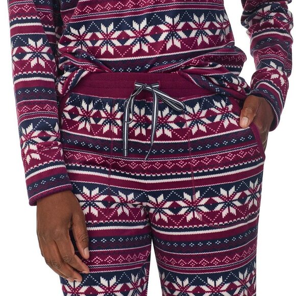 NEW Nautica Silky Fleece Pajama PJ Set | Snowflakes - Picture 7 of 8